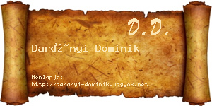 Darányi Dominik névjegykártya