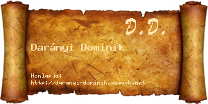 Darányi Dominik névjegykártya